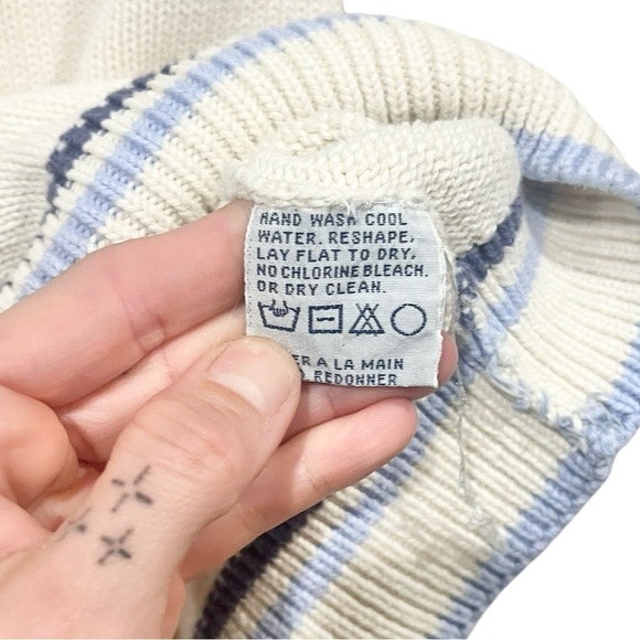 Whitfield & Bridges Mens Sweater Vest V Neck White Large Cottagecore Grandpacore - Picture 7 of 8